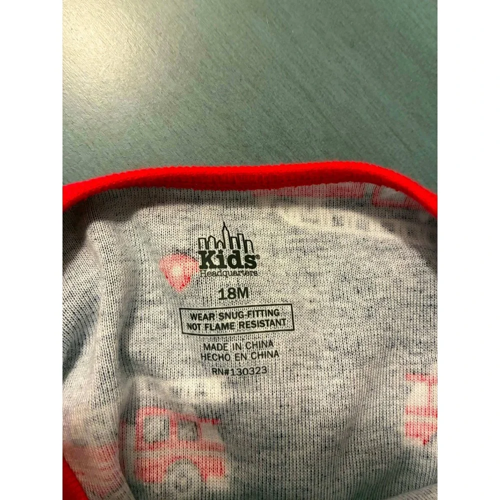 Kids Headquarters Pajama Sleeper 18M Red Blue Gray NEW Firefighter 3-Pack